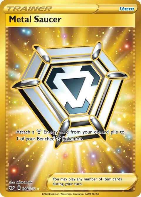 Metal Saucer Secret Rare #214/202 Holofoil Pokémon card from Sword & Shield Base Set