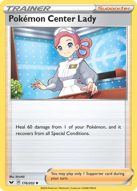 Pokemon Center Lady #176/202 Reverse Holofoil Pokémon card from Sword & Shield Base Set