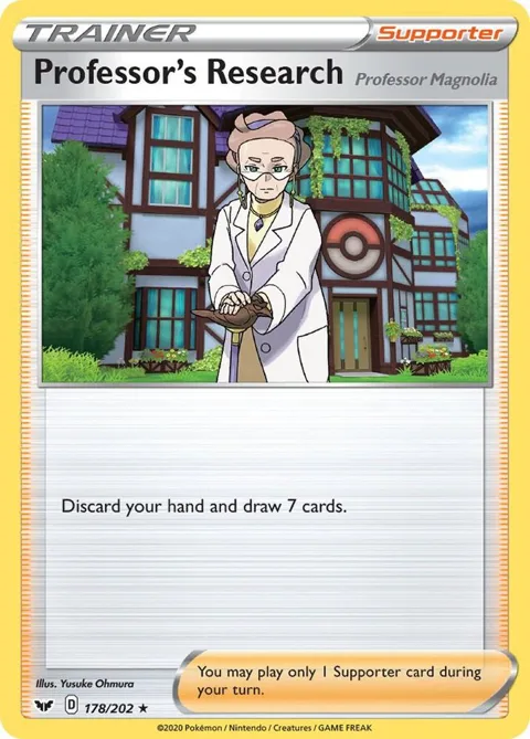Professor's Research [Professor Magnolia] #178/202 Reverse Holofoil Pokémon card from Sword & Shield Base Set