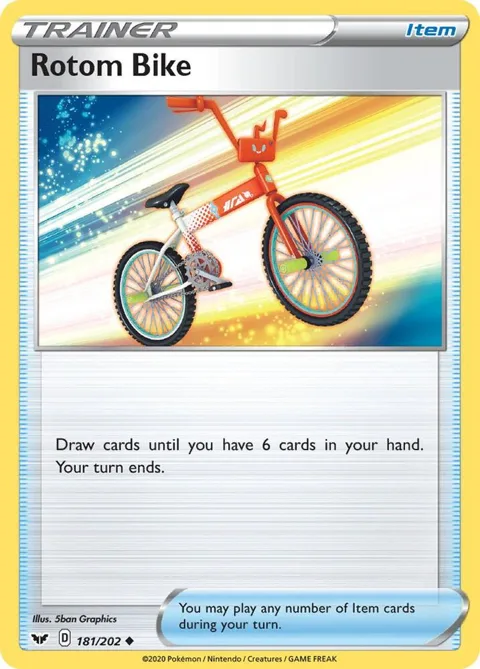 Rotom Bike #181/202 Pokémon card from Sword & Shield Base Set