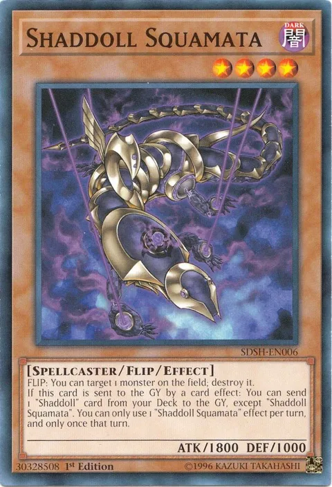 Shaddoll Squamata SDSH-EN006 Yu-Gi-Oh card from Structure Deck: Shaddoll Showdown