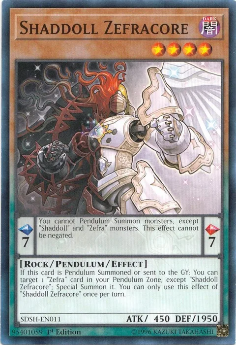 Shaddoll Zefracore SDSH-EN011 Yu-Gi-Oh card from Structure Deck: Shaddoll Showdown