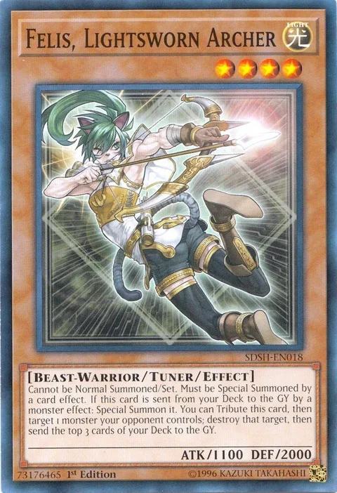 Felis, Lightsworn Archer SDSH-EN018 Yu-Gi-Oh card from Structure Deck: Shaddoll Showdown