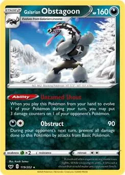 Galarian Obstagoon #119/202 Pokémon card from Deck Exclusives