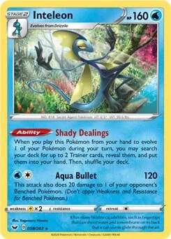 Inteleon #058/202 Pokémon card from Deck Exclusives
