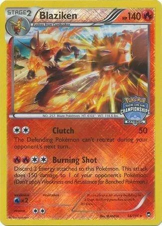 Blaziken - 14/111 National Championships #014/111 Reverse Holofoil Pokémon card from League & Championship Cards