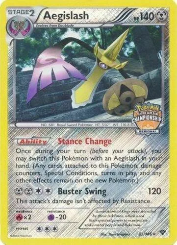 Aegislash - 85/146 Regional Championships #085/146 Reverse Holofoil Pokémon card from League & Championship Cards