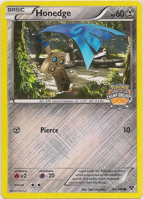 Honedge - 83/146 Regional Championships #083/146 Reverse Holofoil Pokémon card from League & Championship Cards