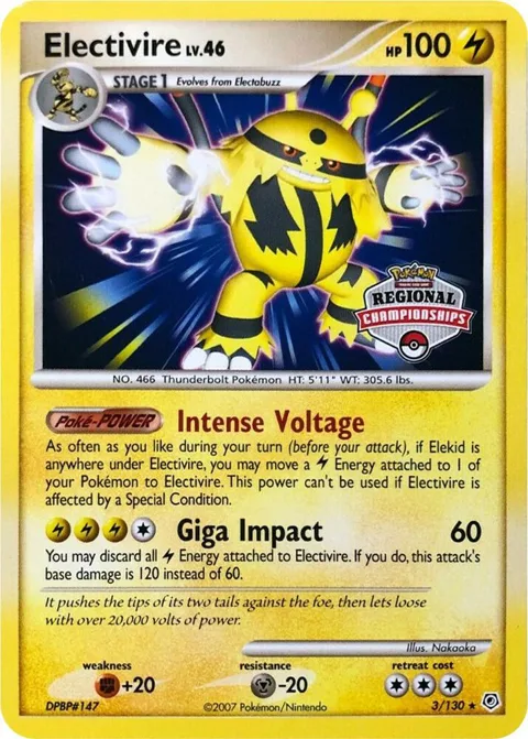 Electivire - 3/130 Regional Championships #003/130 Pokémon card from League & Championship Cards