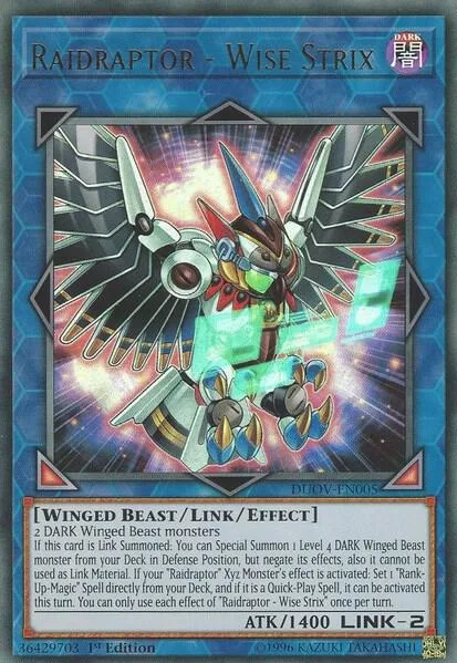 Raidraptor - Wise Strix DUOV-EN005 Yu-Gi-Oh card from Duel Overload