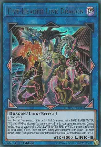 Five-Headed Link Dragon DUOV-EN007 Yu-Gi-Oh card from Duel Overload