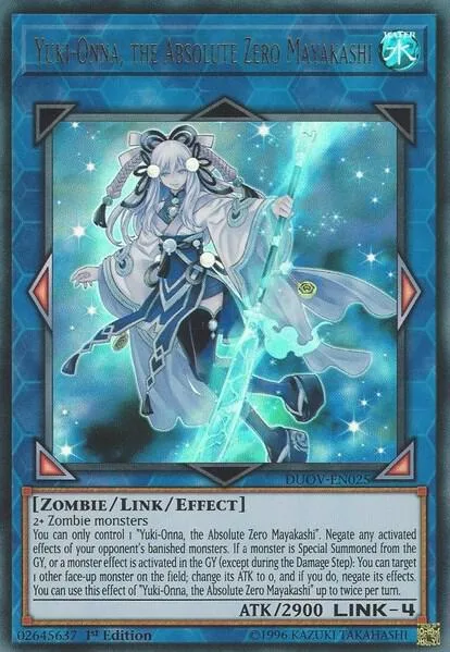 Yuki-Onna, the Absolute Zero Mayakashi DUOV-EN025 Yu-Gi-Oh card from Duel Overload