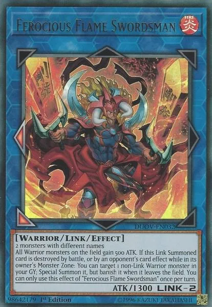 Ferocious Flame Swordsman DUOV-EN032 Yu-Gi-Oh card from Duel Overload