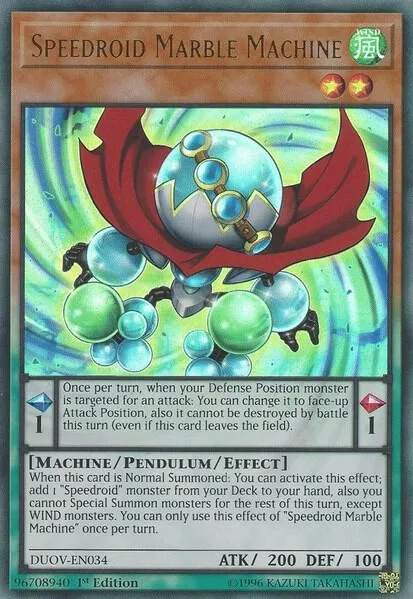 Speedroid Marble Machine DUOV-EN034 Yu-Gi-Oh card from Duel Overload