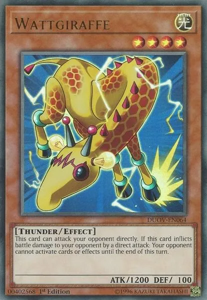 Wattgiraffe DUOV-EN064 Yu-Gi-Oh card from Duel Overload