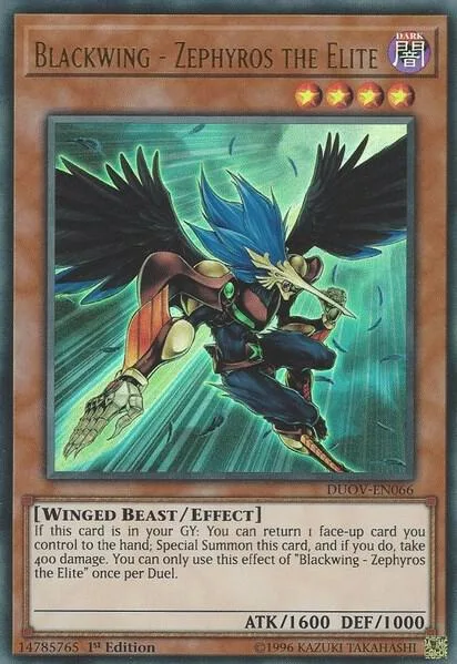 Blackwing - Zephyros the Elite DUOV-EN066 Yu-Gi-Oh card from Duel Overload