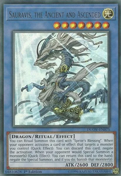Sauravis, the Ancient and Ascended DUOV-EN075 Yu-Gi-Oh card from Duel Overload
