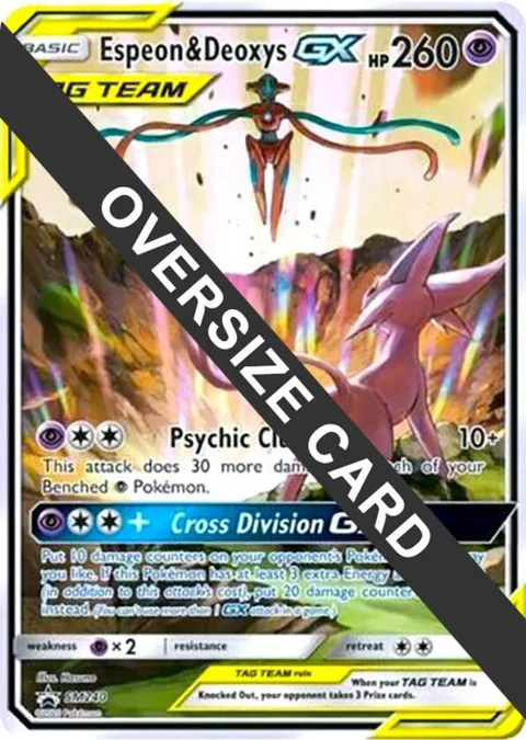 Espeon & Deoxys GX Oversized - SM240 SM Black Star Promo #SM240 Holofoil Pokémon card from Jumbo Cards