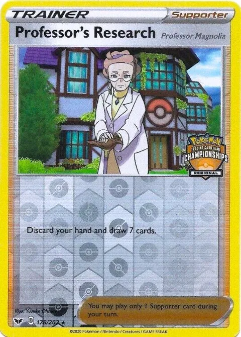 Professor's Research [Professor Magnolia] - 178/202 Regional Championships #178/202 Reverse Holofoil Pokémon card from League & Championship Cards
