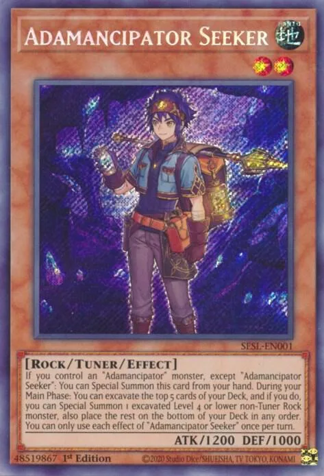 Adamancipator Seeker SESL-EN001 Yu-Gi-Oh card from Secret Slayers