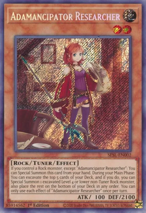 Adamancipator Researcher SESL-EN002 Yu-Gi-Oh card from Secret Slayers