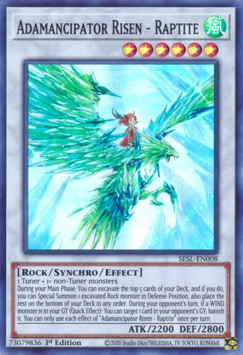 Adamancipator Risen - Raptite SESL-EN008 Yu-Gi-Oh card from Secret Slayers