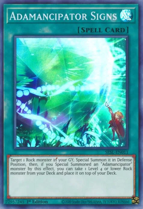 Adamancipator Signs SESL-EN011 Yu-Gi-Oh card from Secret Slayers