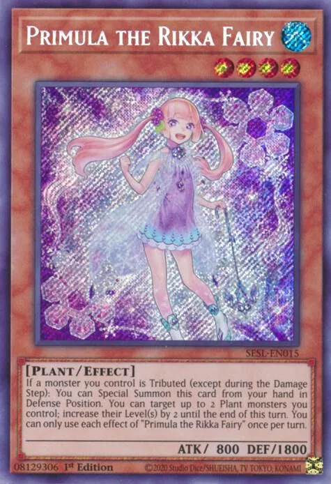 Primula the Rikka Fairy SESL-EN015 Yu-Gi-Oh card from Secret Slayers