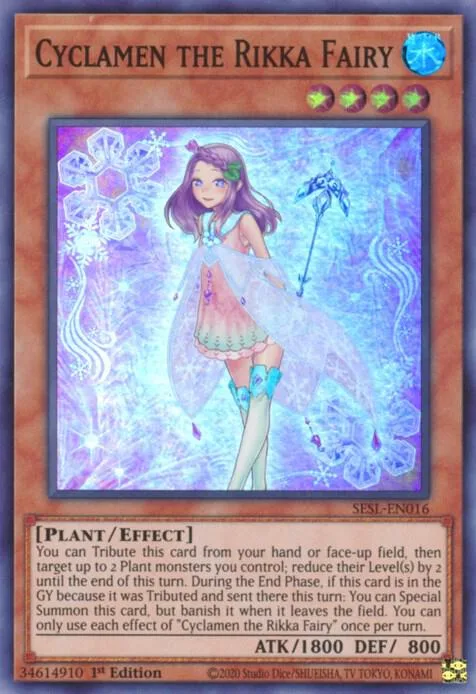 Cyclamen the Rikka Fairy SESL-EN016 Yu-Gi-Oh card from Secret Slayers