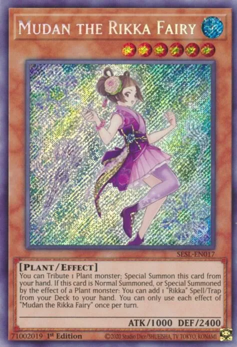 Mudan the Rikka Fairy SESL-EN017 Yu-Gi-Oh card from Secret Slayers