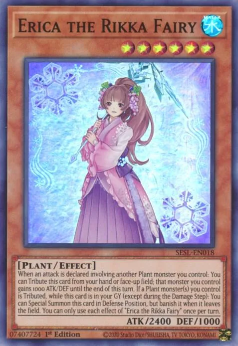 Erica the Rikka Fairy SESL-EN018 Yu-Gi-Oh card from Secret Slayers