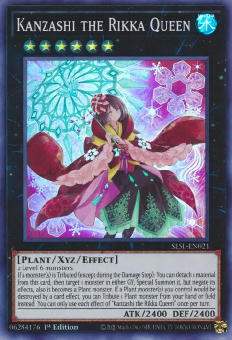 Kanzashi the Rikka Queen SESL-EN021 Yu-Gi-Oh card from Secret Slayers