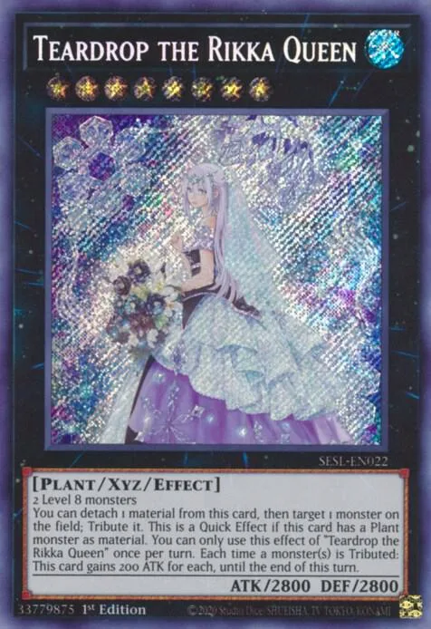 Teardrop the Rikka Queen SESL-EN022 Yu-Gi-Oh card from Secret Slayers