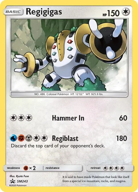 Regigigas #SM243 Holofoil Pokémon card from SM Promos