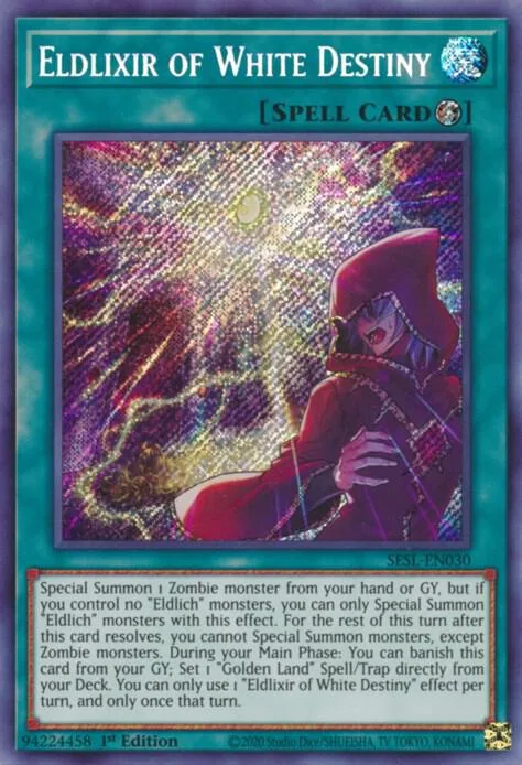 Eldlixir of White Destiny SESL-EN030 Yu-Gi-Oh card from Secret Slayers