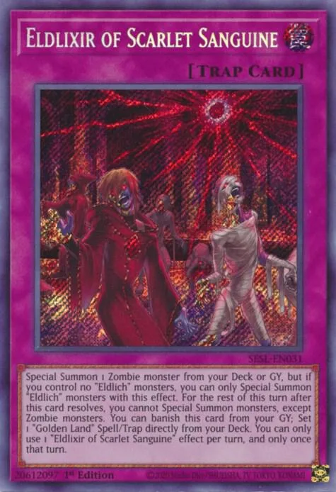 Eldlixir of Scarlet Sanguine SESL-EN031 Yu-Gi-Oh card from Secret Slayers