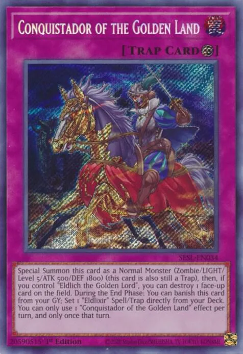 Conquistador of the Golden Land SESL-EN034 Yu-Gi-Oh card from Secret Slayers