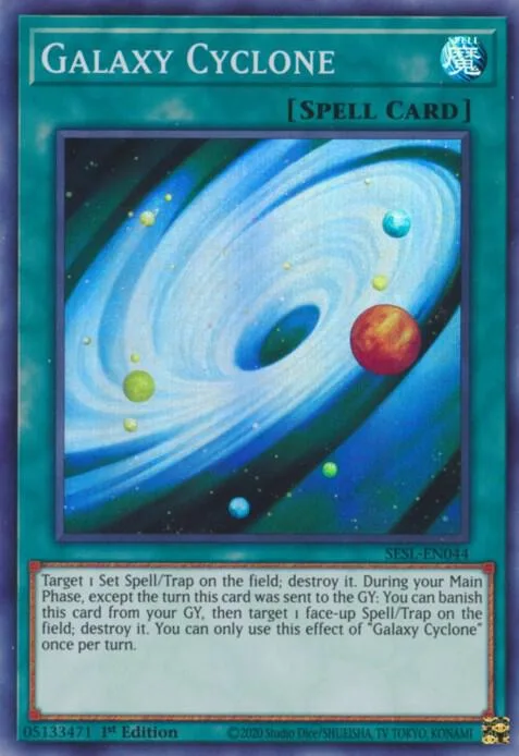 Galaxy Cyclone SESL-EN044 Yu-Gi-Oh card from Secret Slayers