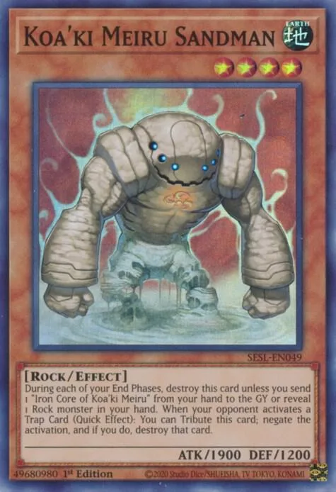 Koa'ki Meiru Sandman SESL-EN049 Yu-Gi-Oh card from Secret Slayers