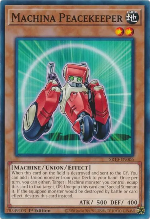 Machina Peacekeeper SR10-EN006 Yu-Gi-Oh card from Structure Deck: Mechanized Madness