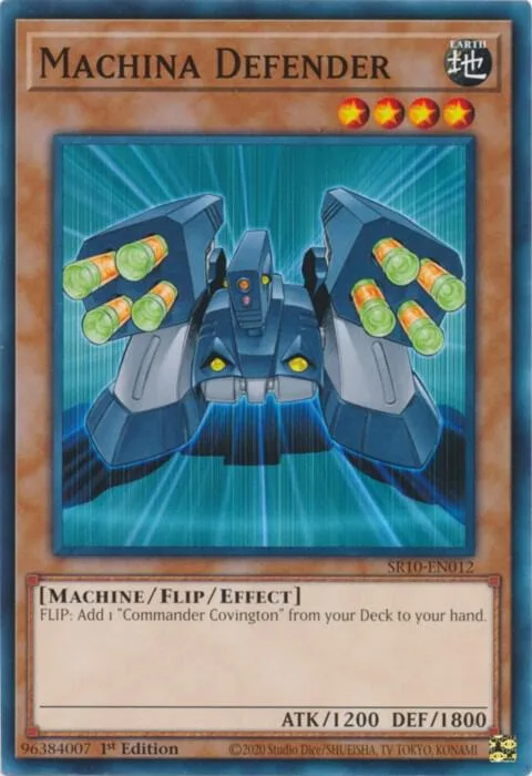 Machina Defender SR10-EN012 Yu-Gi-Oh card from Structure Deck: Mechanized Madness