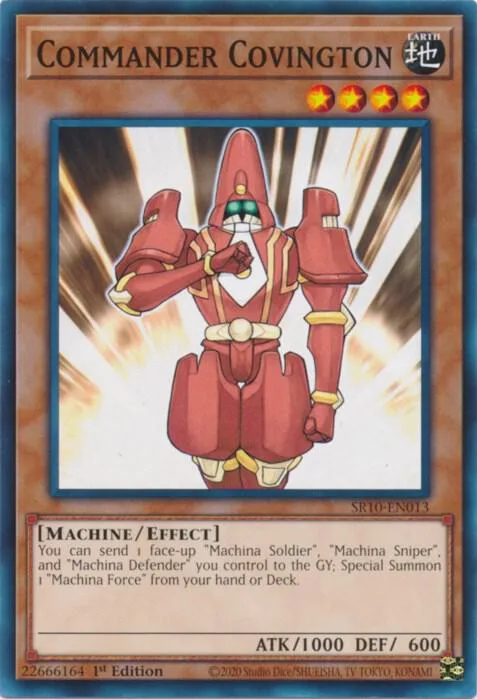 Commander Covington SR10-EN013 Yu-Gi-Oh card from Structure Deck: Mechanized Madness