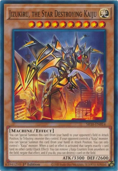 Jizukiru, the Star Destroying Kaiju SR10-EN014 Yu-Gi-Oh card from Structure Deck: Mechanized Madness