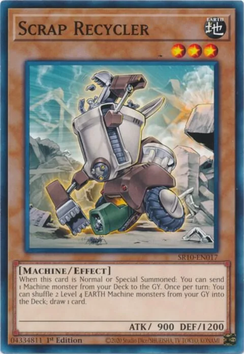 Scrap Recycler SR10-EN017 Yu-Gi-Oh card from Structure Deck: Mechanized Madness
