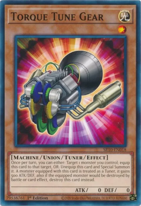 Torque Tune Gear SR10-EN018 Yu-Gi-Oh card from Structure Deck: Mechanized Madness