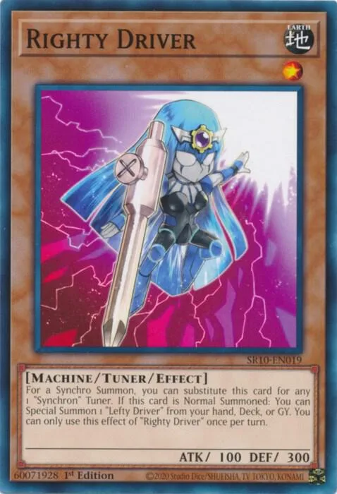 Righty Driver SR10-EN019 Yu-Gi-Oh card from Structure Deck: Mechanized Madness