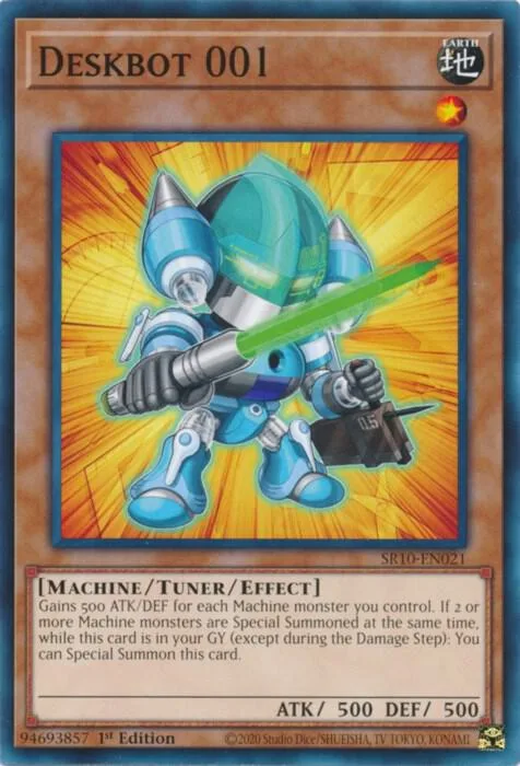 Deskbot 001 SR10-EN021 Yu-Gi-Oh card from Structure Deck: Mechanized Madness