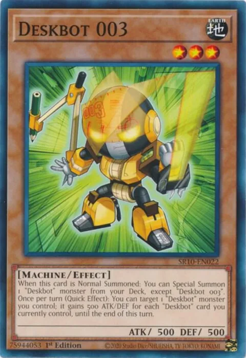 Deskbot 003 SR10-EN022 Yu-Gi-Oh card from Structure Deck: Mechanized Madness
