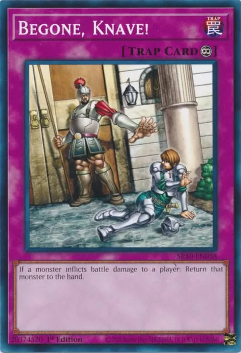 Begone, Knave! SR10-EN038 Yu-Gi-Oh card from Structure Deck: Mechanized Madness