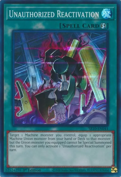 Unauthorized Reactivation SR10-EN041 Yu-Gi-Oh card from Structure Deck: Mechanized Madness